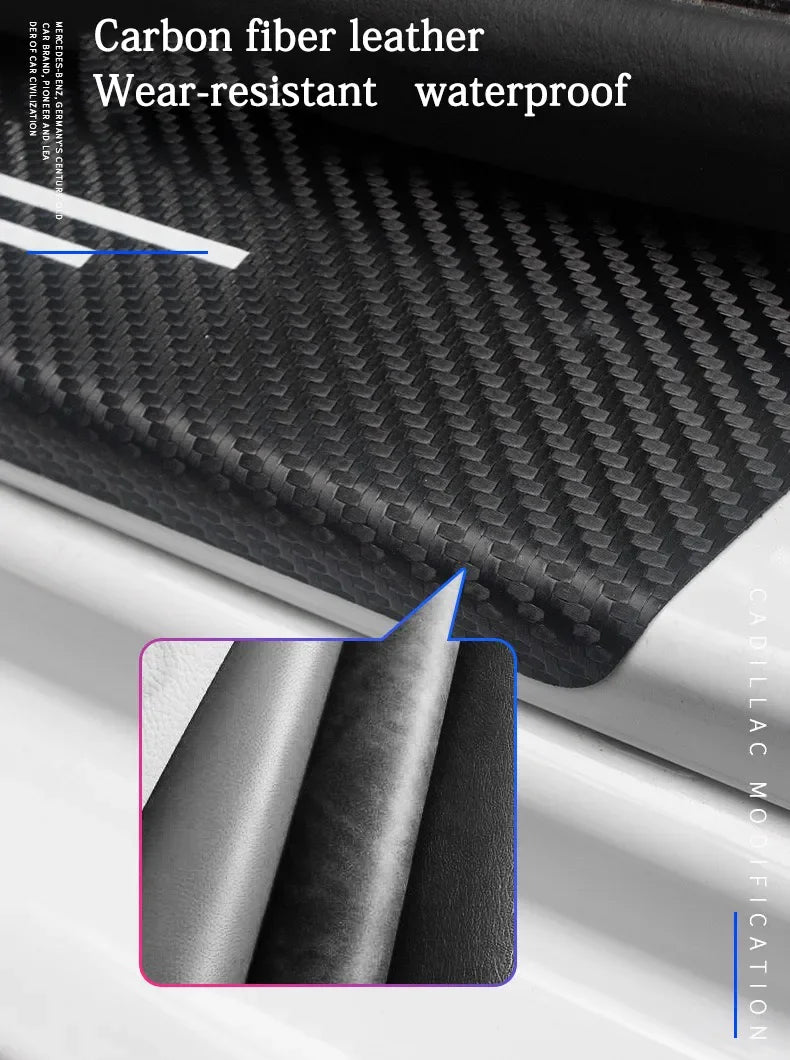 For Dodge Ram 1500 2500 3500 4PCS Carbon Fiber Door Sill