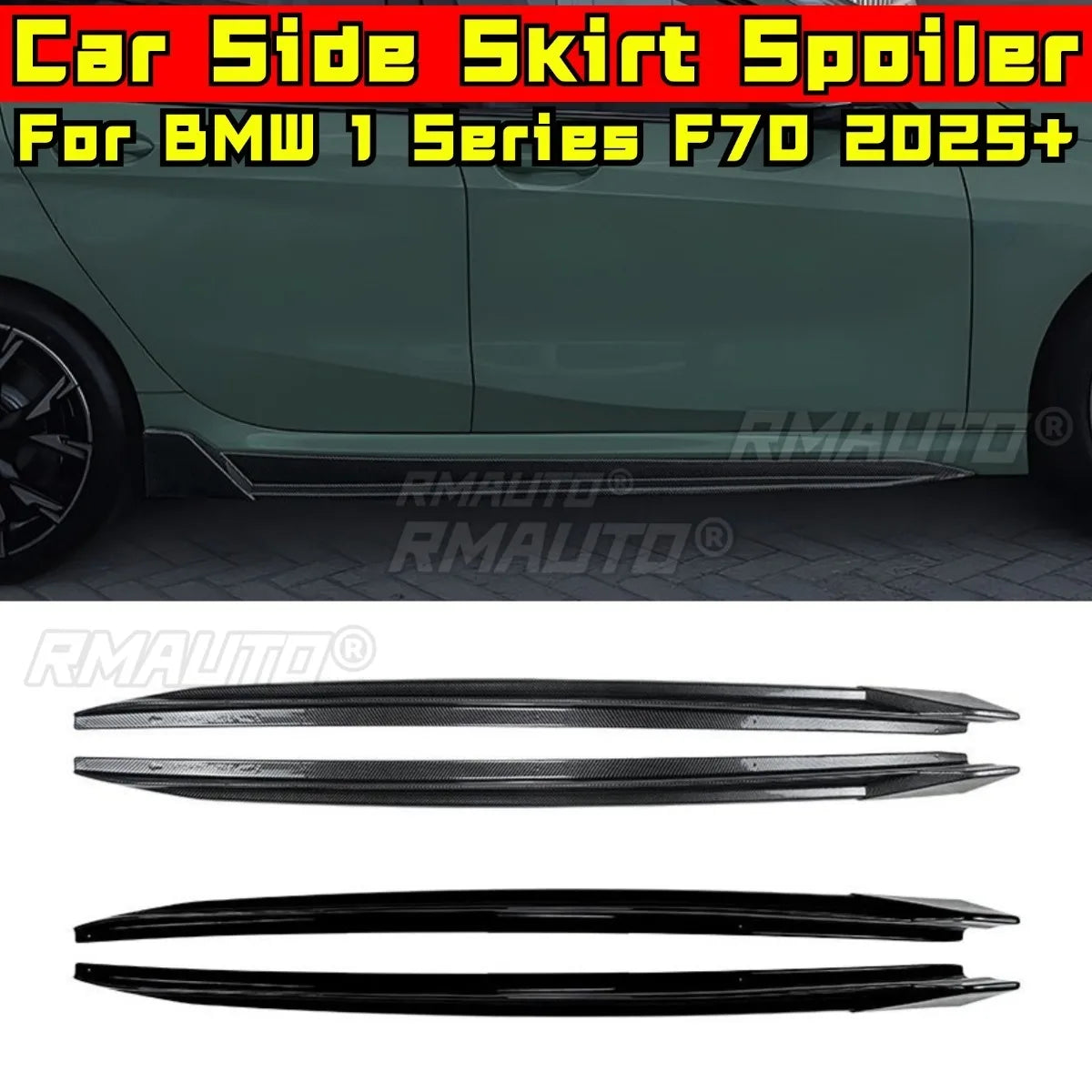 For BMW 1 Series F70 M Side Skirt Lip Spoiler Extension Diffuser