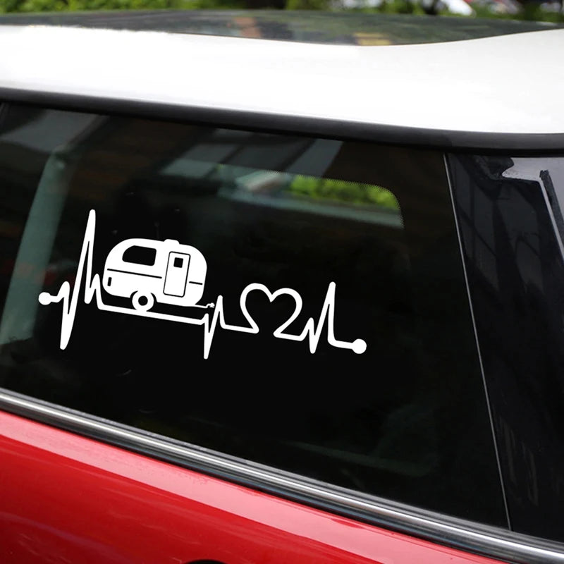 Caravan Love Heartbeat Sticker Camper Body Window Stickers Vinyl