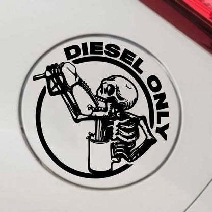 Diesel Only Skull Sticker Fuel Tank Cap Roundness Outdoor