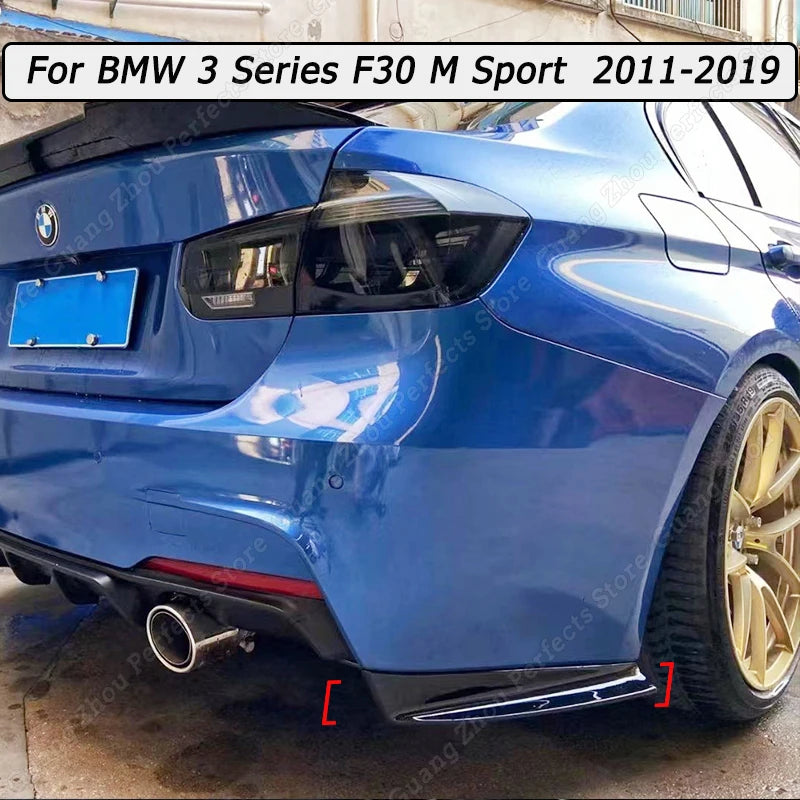 For BMW 3 Series F30 M Rear Bumper Diffuser Side Splitters Gloss