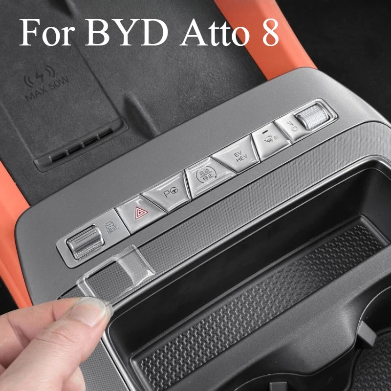 For BYD Atto 8 Central Control Button Epoxy Protective Sticker