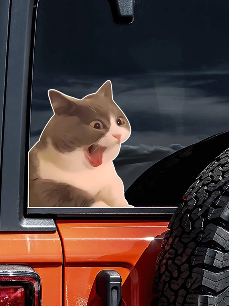 Fun Funny Creative Stickers Cat Pattern Body Decal Windshield