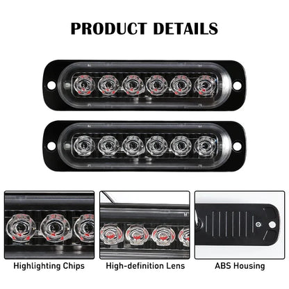4PCS Grill Strobe Red Blue Emergency Remote Wireless Control