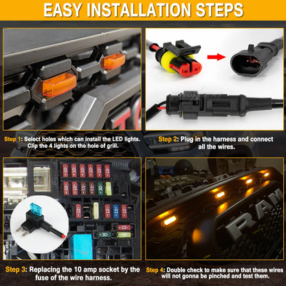 For 2016-up Toyota Tacoma W Trd 4PCS raptor-style Orange Yellow