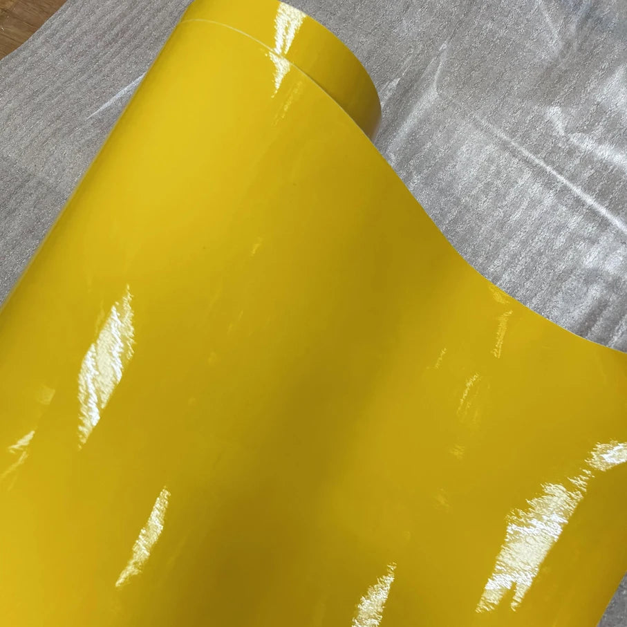 Sizes Gloss Yellow Vinyl Film Super Shiny Glossy Wrapping