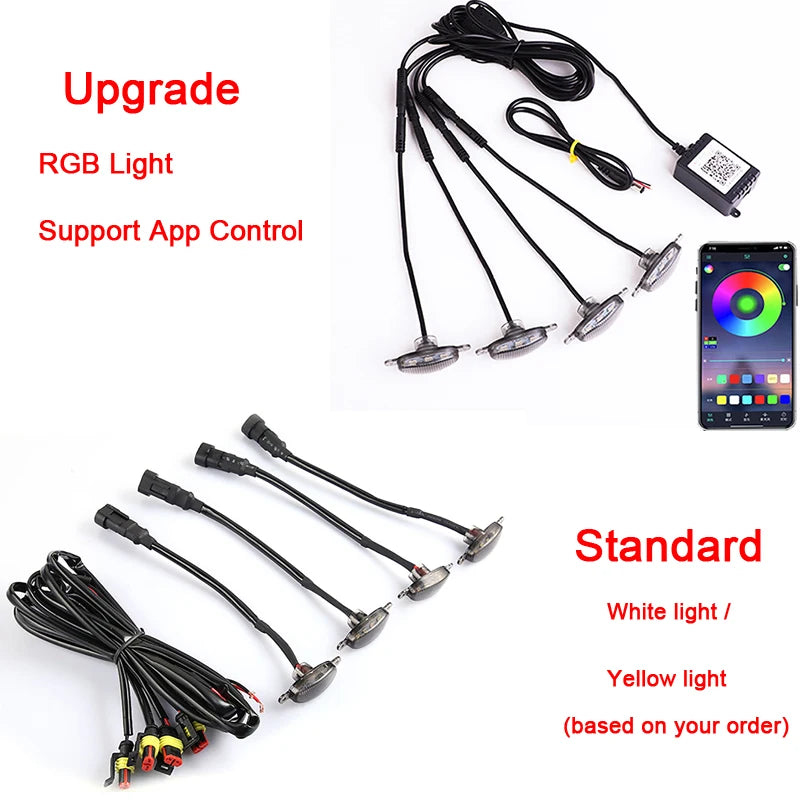 For Off Road Trunk Upgrade RGB Grille Front Day Running APP
