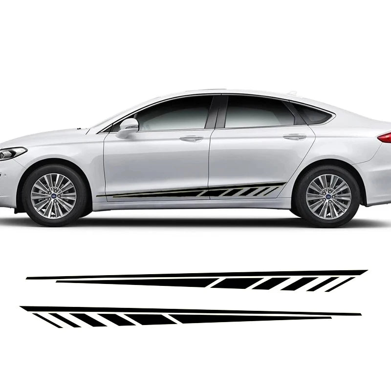 For All 2PCS Body Side Stripe Sticker Vinyl Decal Suitable Trim