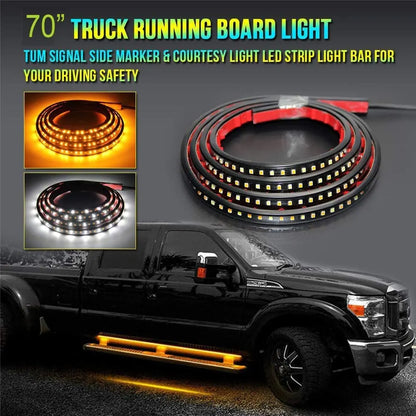 Truck Side Step White Daytime Running Amber Turn Signal