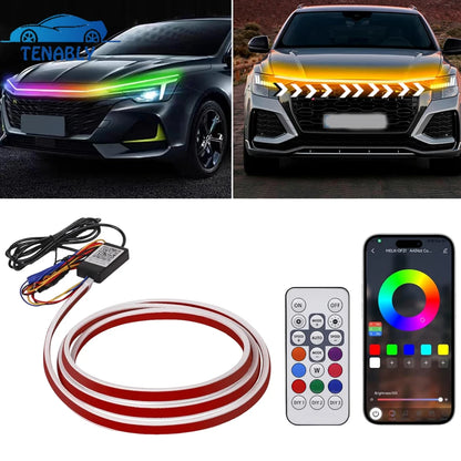 RGB Hood Strip Dynamic Neon Drl Scan Start Sequential