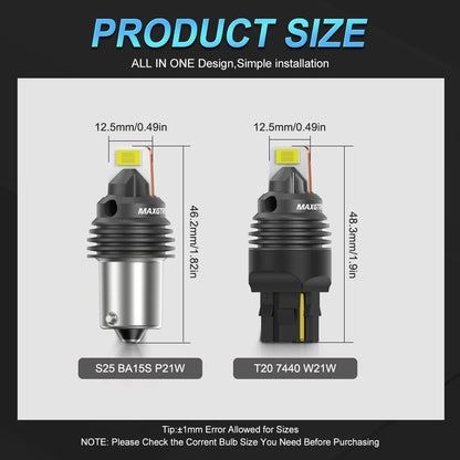 2X S25 1156 P21W ba15s Canbus 7440 W21W Bulbs