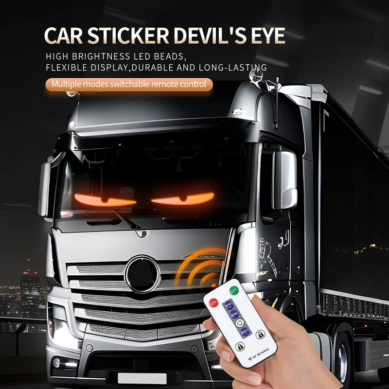 For Board Windshield 12V 24V Truck Devil Eye Pixel Panel Remote