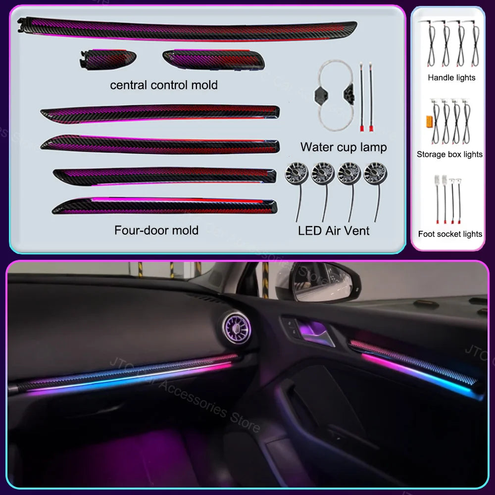 For Audi A3 8V 8Y S3 RS3 2013-2019 Ambient Dashboard Air Vent