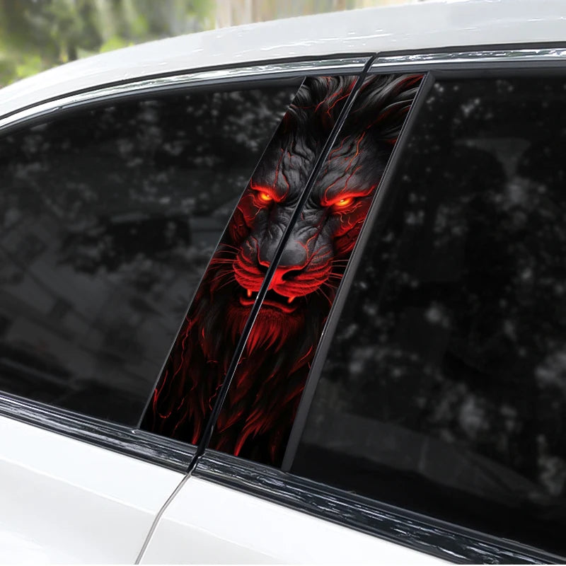 2PCS Ferocious Animal Sticker B Pillar Decal Waterproof Vinyl