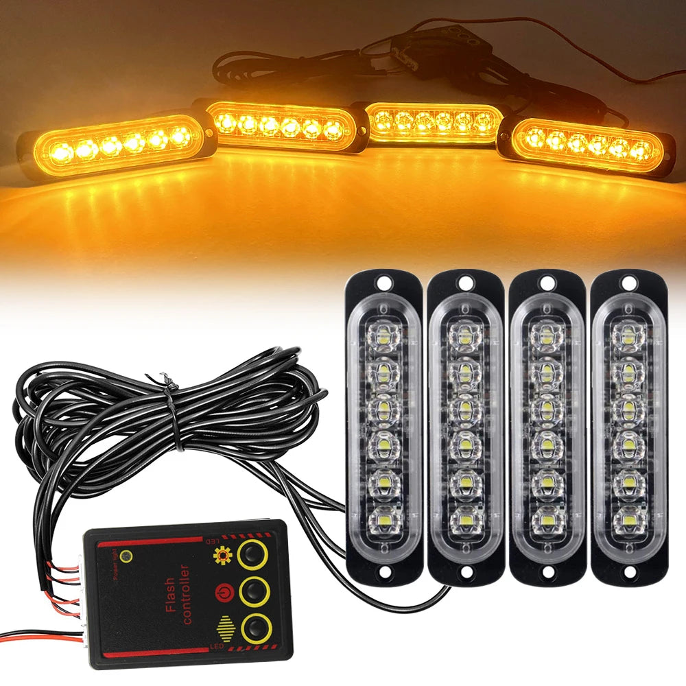 Front Grille Lighting 12V 24V Amber Emergency Strobe Warning