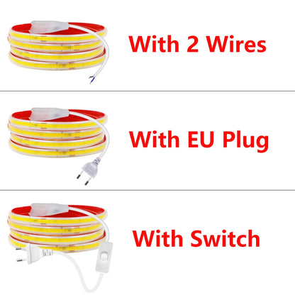 220V Cob Strip Waterproof 0.5m 5M 10M 20M 40M