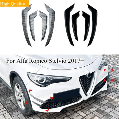 For Alfa Romeo Stelvio 2017+ Glossy Front Bumper Spoiler