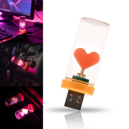 MINI USB Heart Ambient Mood Plug Play Romantic Love