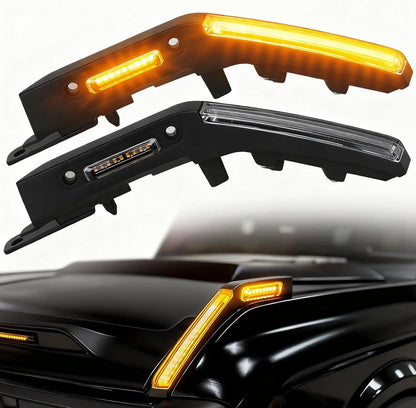 For Ford Bronco 2025 2021-2026 Black Hood Fog Amber Turn Signal