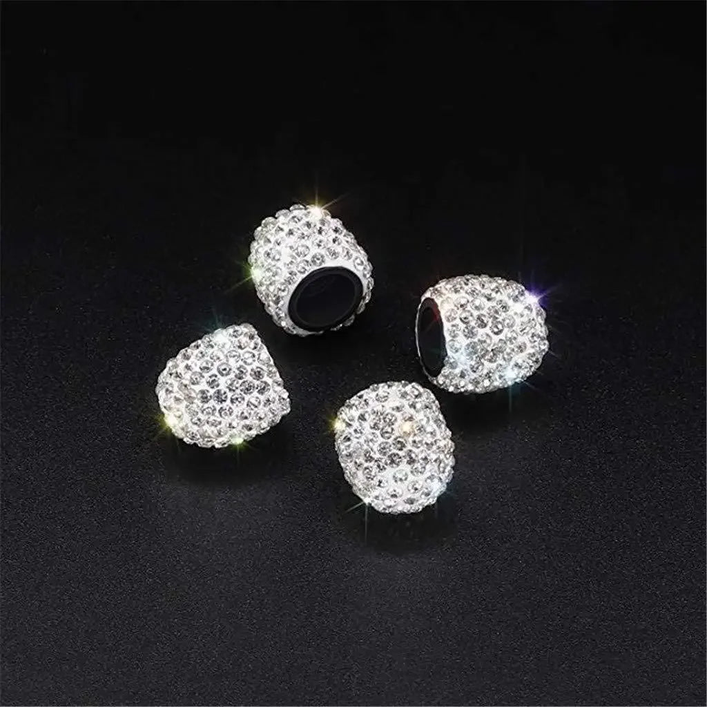 For Automobiles Motorcycles 4PCS Bling Diamond Wheel Tire Valve