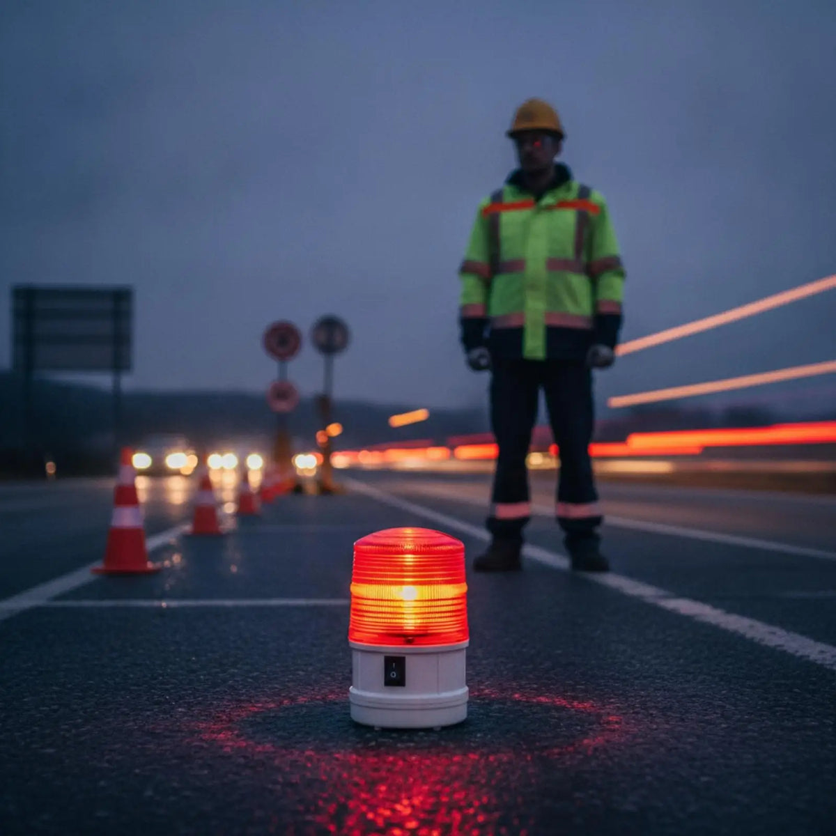 Battery Powered Red Warning Beacon Portable Emergency Indicator