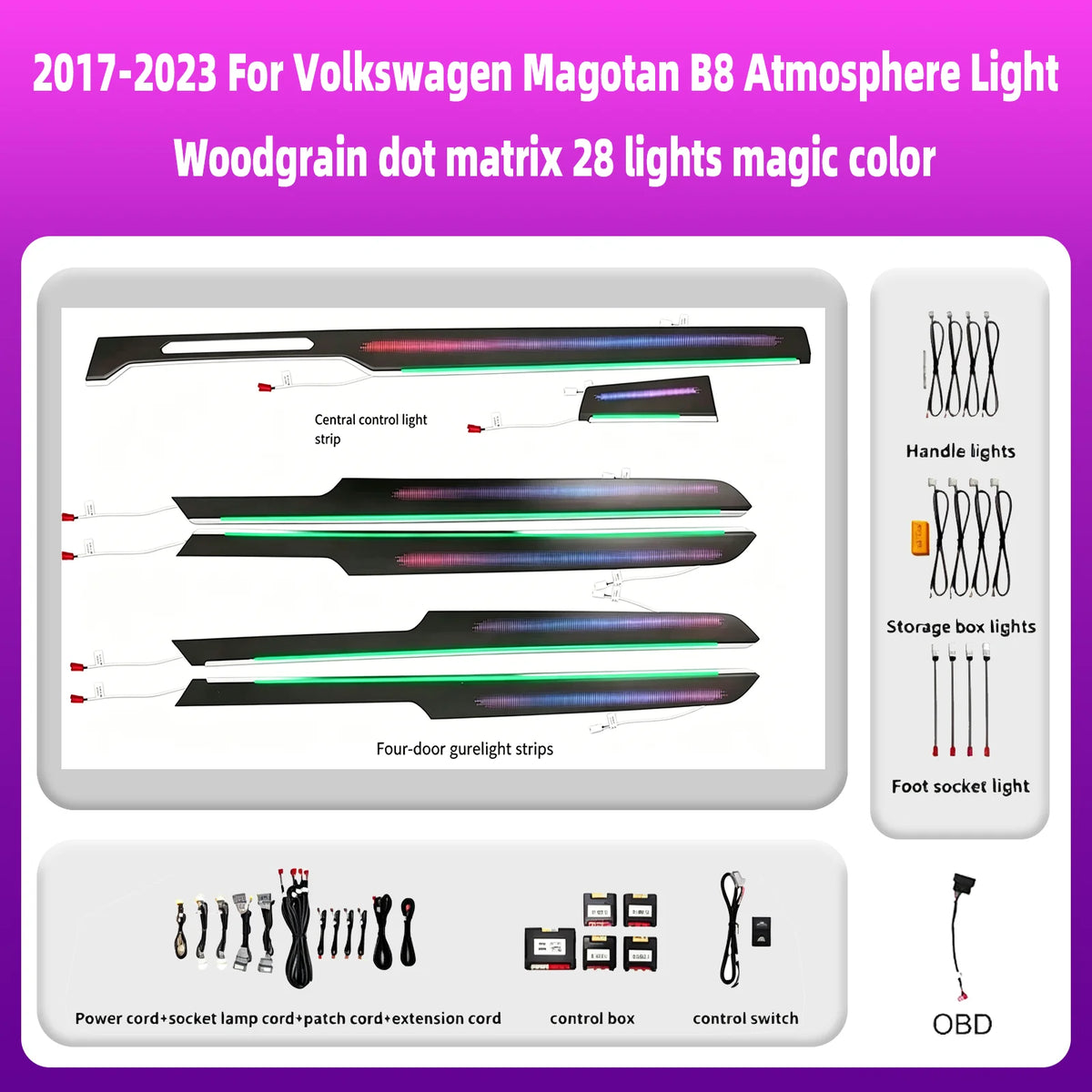 For Volkswagen Magotan B8 2017-2023 Years Ambient Atmosphere