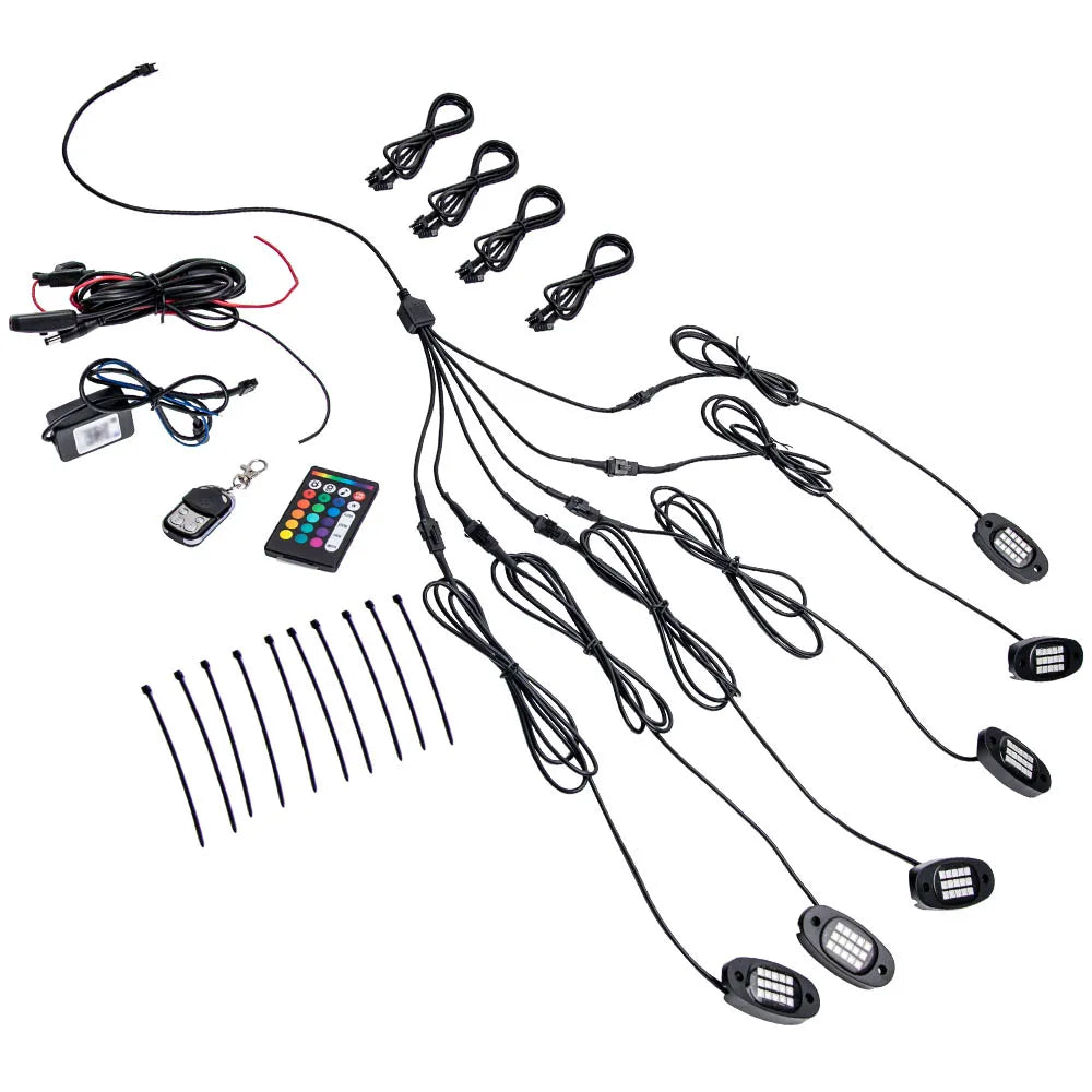 For Pickup ATV RGB Rock Pods APP Control SUV Truck X6 6PCS