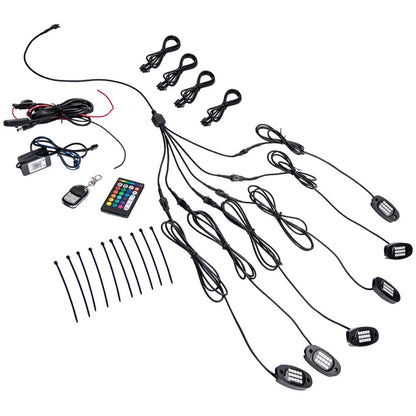 For Pickup ATV RGB Rock Pods APP Control SUV Truck X6 6PCS