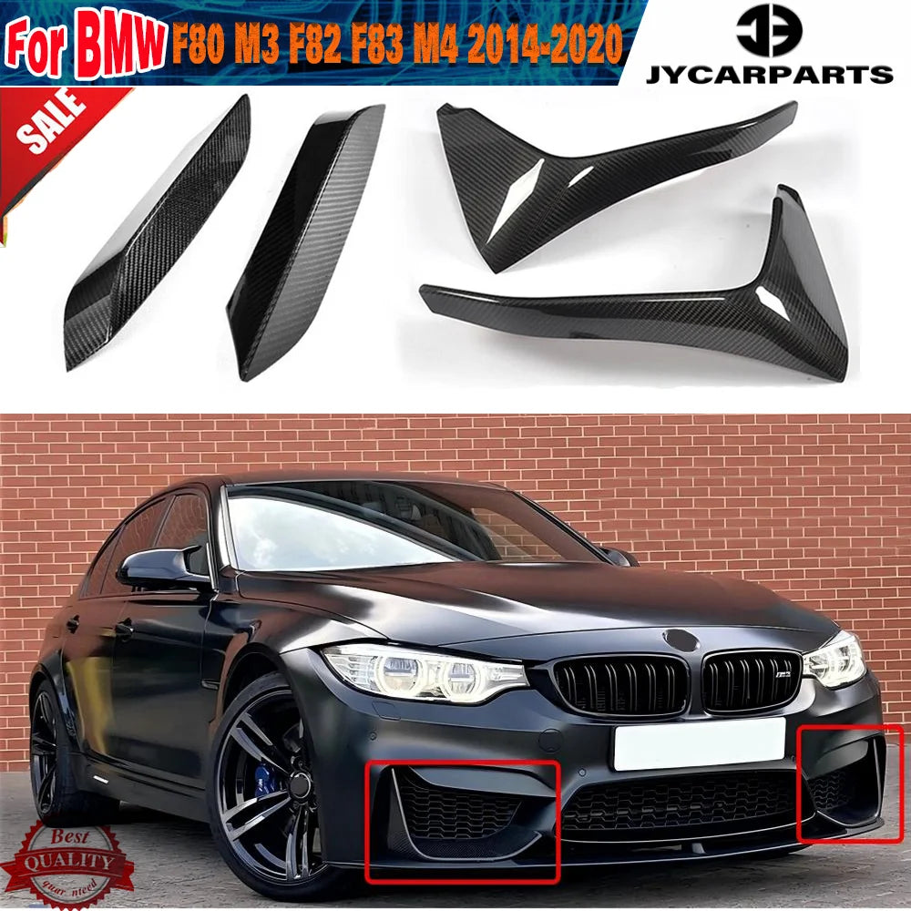 For BMW F80 M3 F82 F83 Real Carbon Front Bumper Lip Side