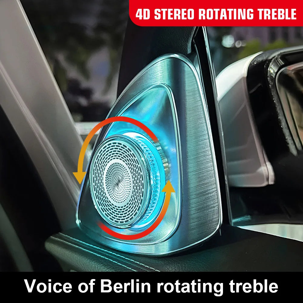 Led Ambient Light For Mercedes-benz W213 W205 X253 GLC W222 C/E/S-Class 7/64Color 4D Rotating Tweeter Car Midrange Cover