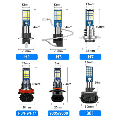 2PCS H8 H11 Fog Dual Color HB4 HB3 3030