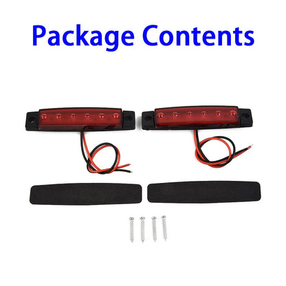 2PCS 6-led Work Turn Signal Lamps Red Sealed Brake