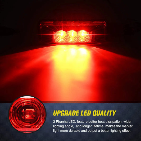 2PCS 24V 3.9inch Truck Trailer Red Front Rear Side