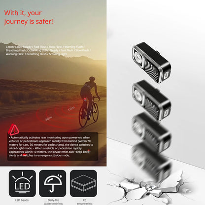 For Night Riding Radar Sensor Bicycle Taillight Wear Resist