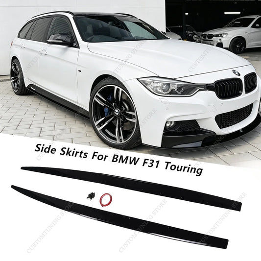 For BMW F30 F31 318I 320I Gloss Black Max Side Skirts Extension