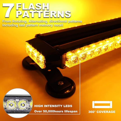 For Tow Vehi Emergency Strobe Rooftop Flashing Bar Double Side