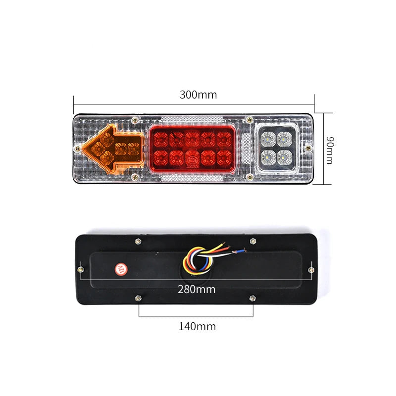 2X All In One Rear Tail Turn Signal Stop