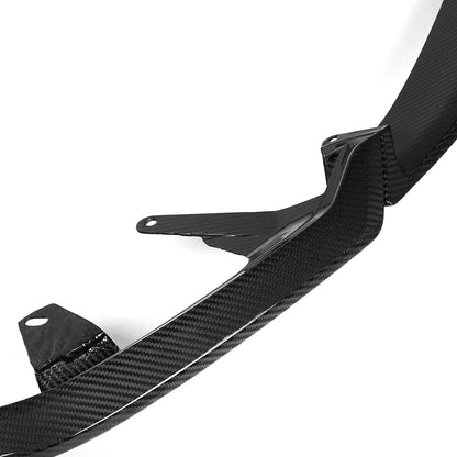 For BMW 5 Series G60 G68 Real Dry Carbon Fiber Front Diffuser