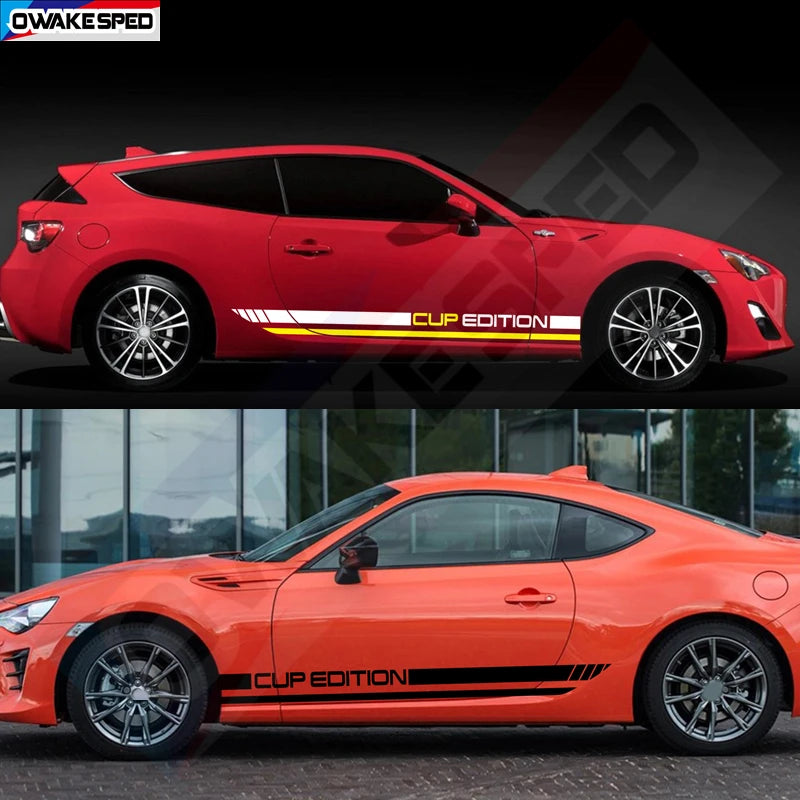 For Toyota 86 Gt Cup Eoition 2PCS Body Door Side Skirt Stickers