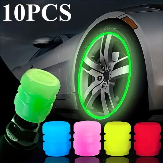 10PCS Luminous Valve Stem Cap Decor