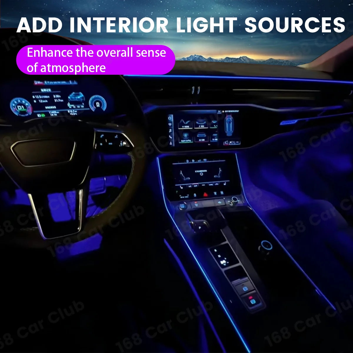 For Audi A6 A7 C8 2019-2024 Color Ambient Indoor Center Console