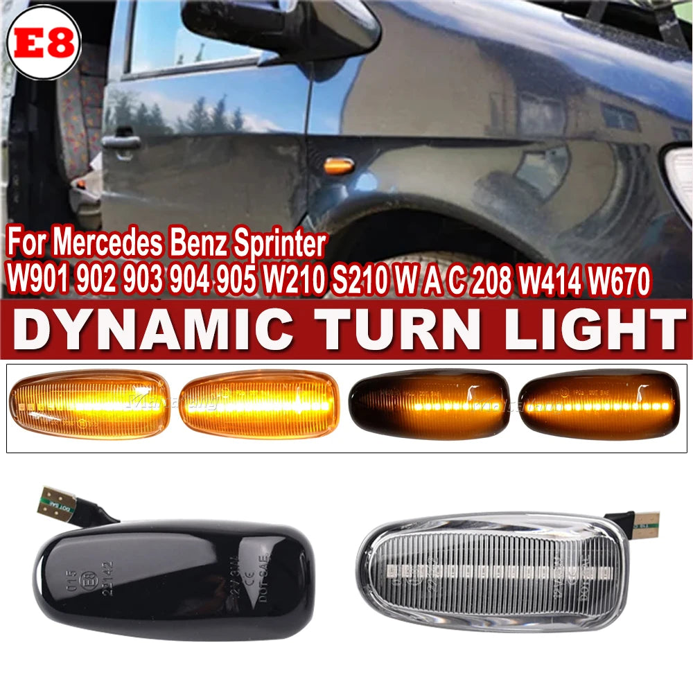 For Mercedes Vito W638 W210 Vario 2PCS Dynamic Side Marker Turn