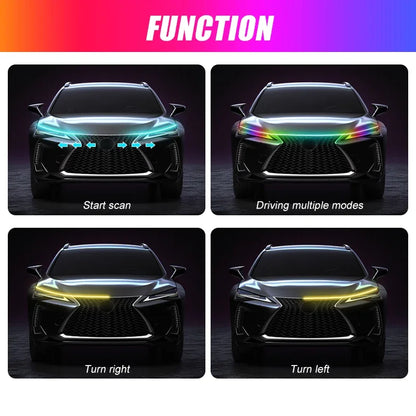 RGB Hood Multicolor Dynamic Scan Start Daytime Running Turn