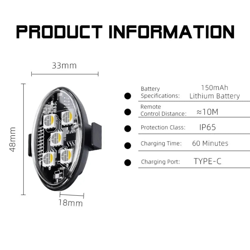 RGB Motorcycle Strobe Flash Rechargeable Wireless Aircraft