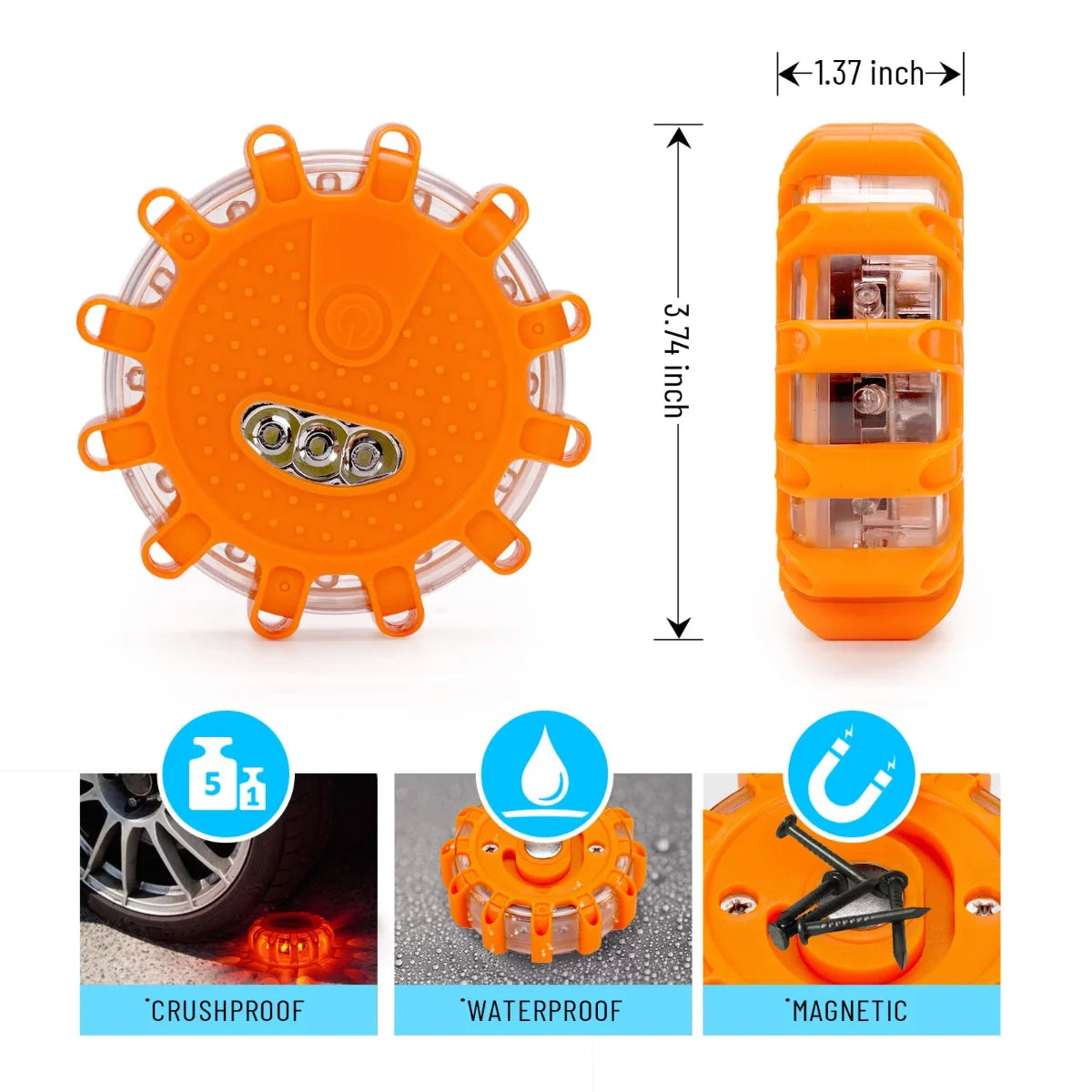 Magnetic Emergency built-in Battery 9mode Safety Beacon Portable
