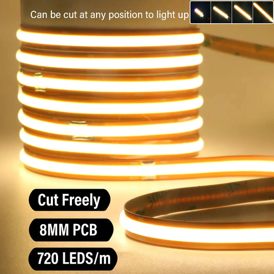 Cut Freely Cob Strip 24V Super Bright 720 Leds