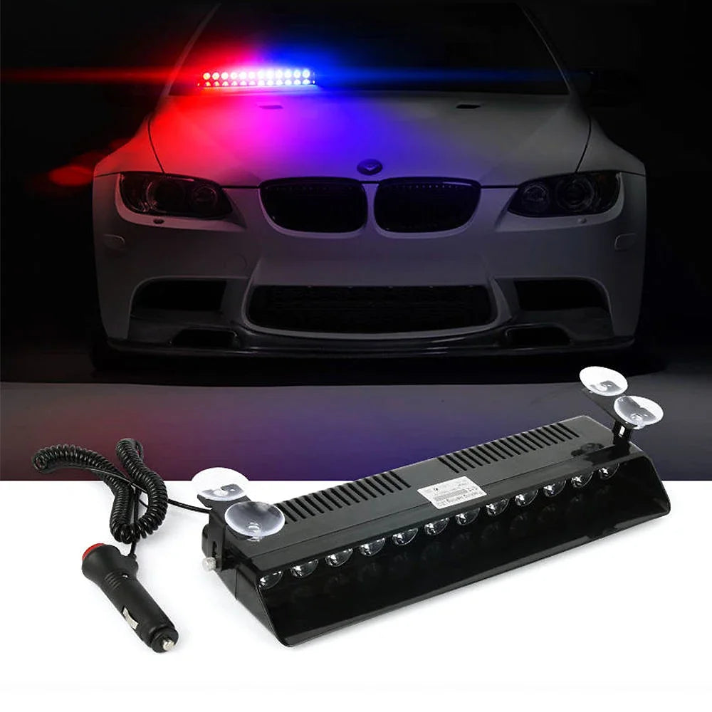 Warning 12LED Strobe Signal Lamps Dash Flashing Beacon Windshield