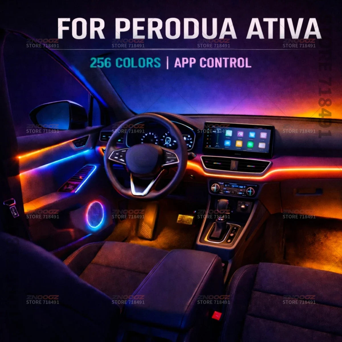 For Perodua Ativa 22IN1 RGB Interior Acrylic Ambient RGB Hidden