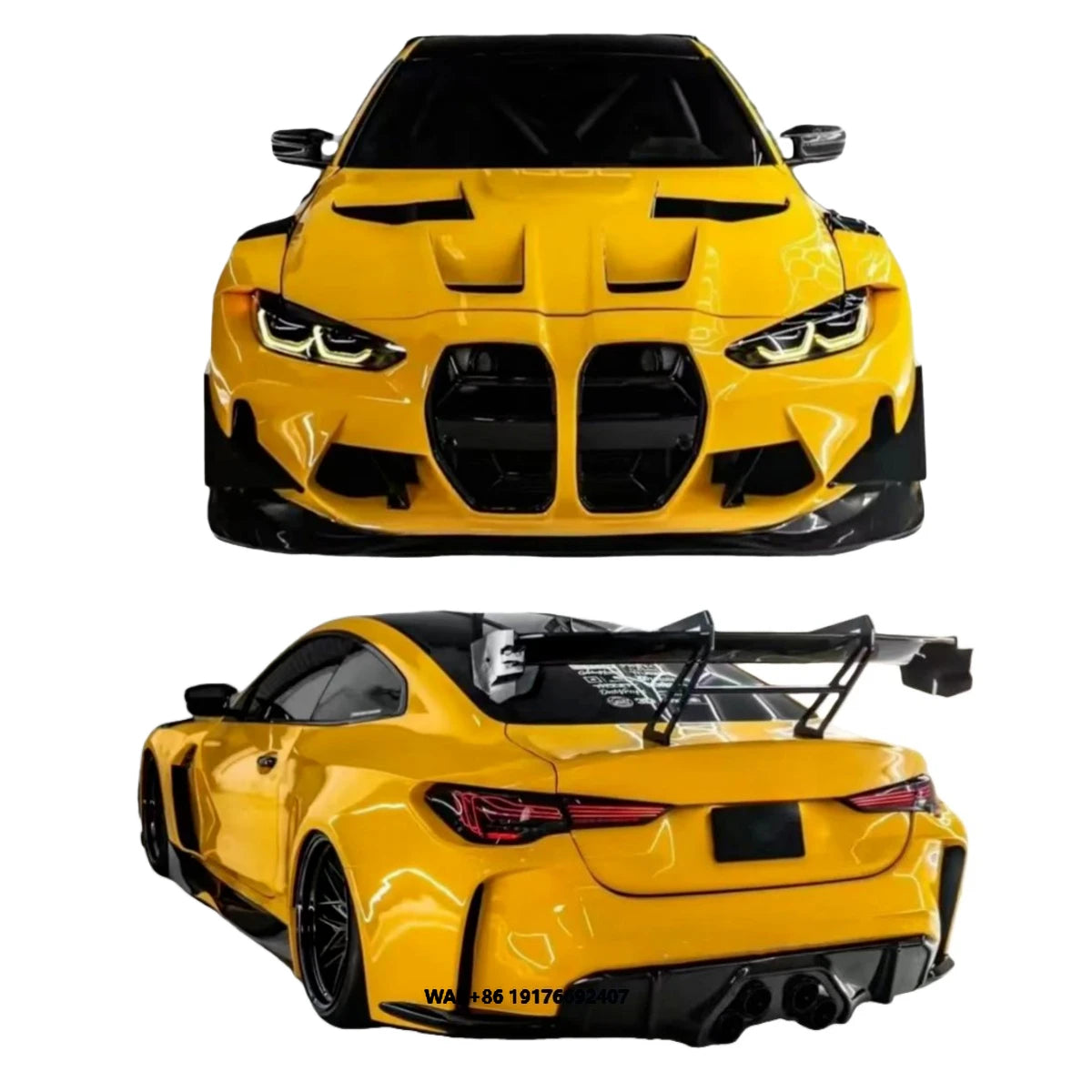 For M4 Modified Carbon Fiber Front Bumper Body Kit Side Spoiler