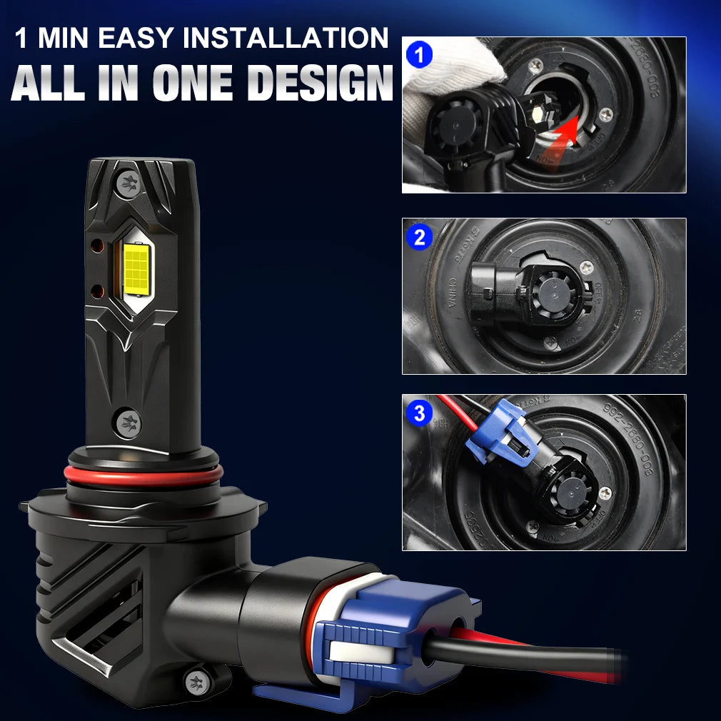 S D 30000LM H8 H11 Canbus Headlight Bulbs 9005